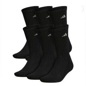 NEW  ADIDAS Womens 6-pack Athletic Cushioned Crew Socks (5-10)